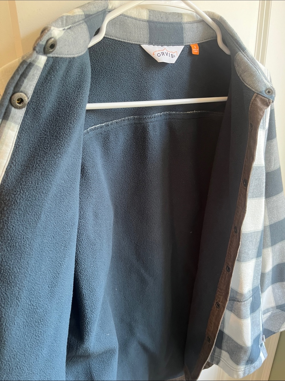 Orvis Womens Tetons Flannel & Fleece Button-Front Jacket - Midnight Navy - Small - Picture 6 of 6